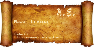 Mauer Ervina névjegykártya